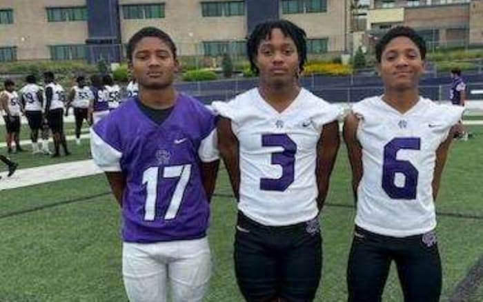 The Wilson brothers during youth football days (L-R): Tyler, Trey and Tyree.